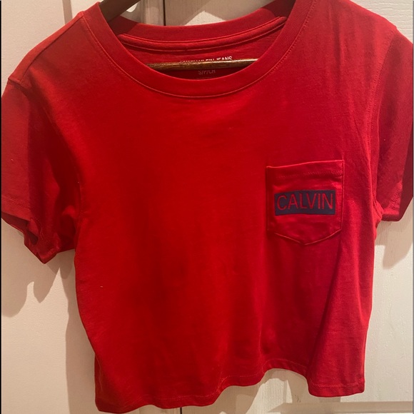 Red Calvin Klein top - Picture 1 of 3